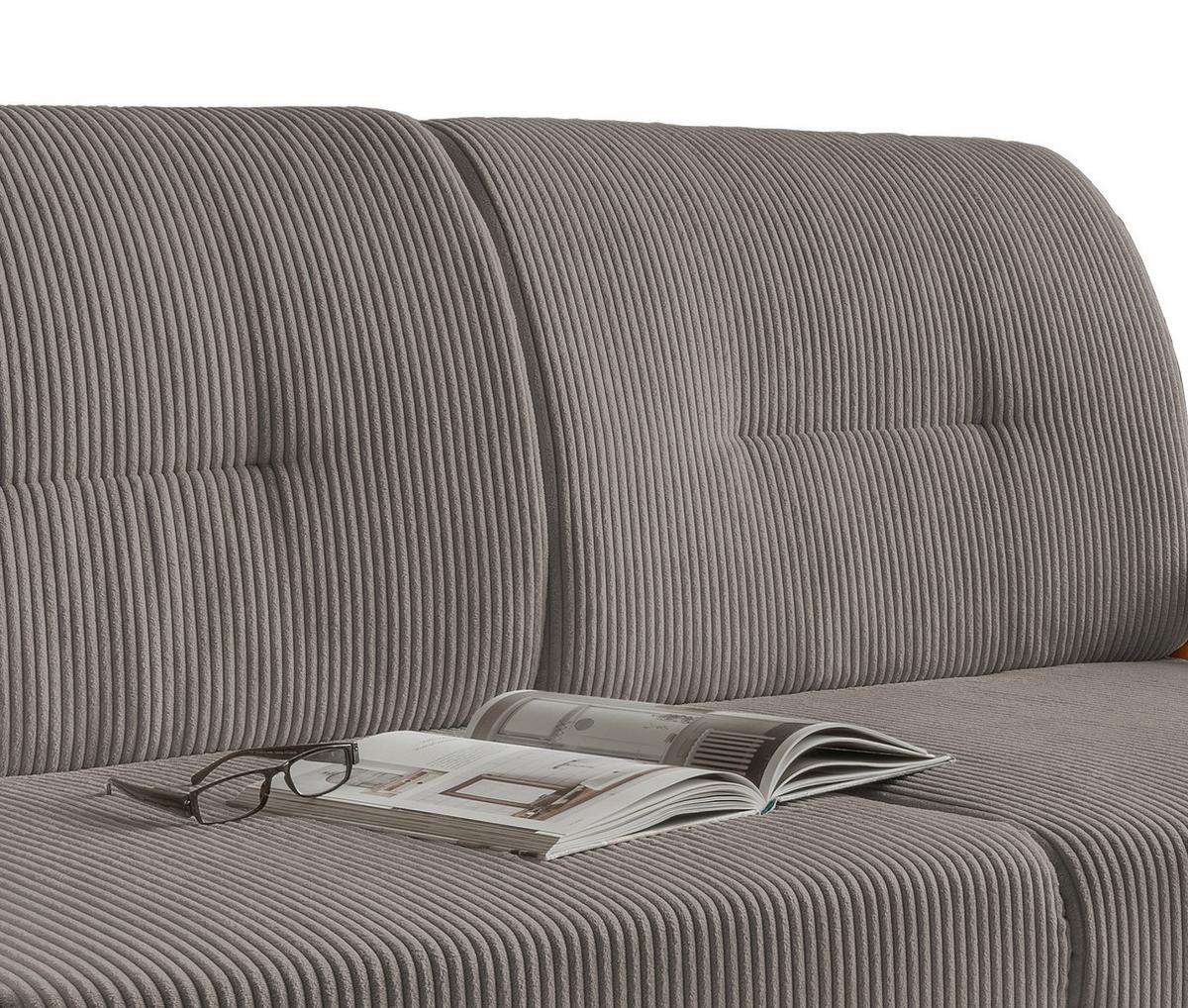 Schlafsofa Camino Holzkorpus Kiefer/Graubraun - Graubraun/Kieferfarben, MODERN, Holz/Textil (154/88/90cm) - Livetastic
