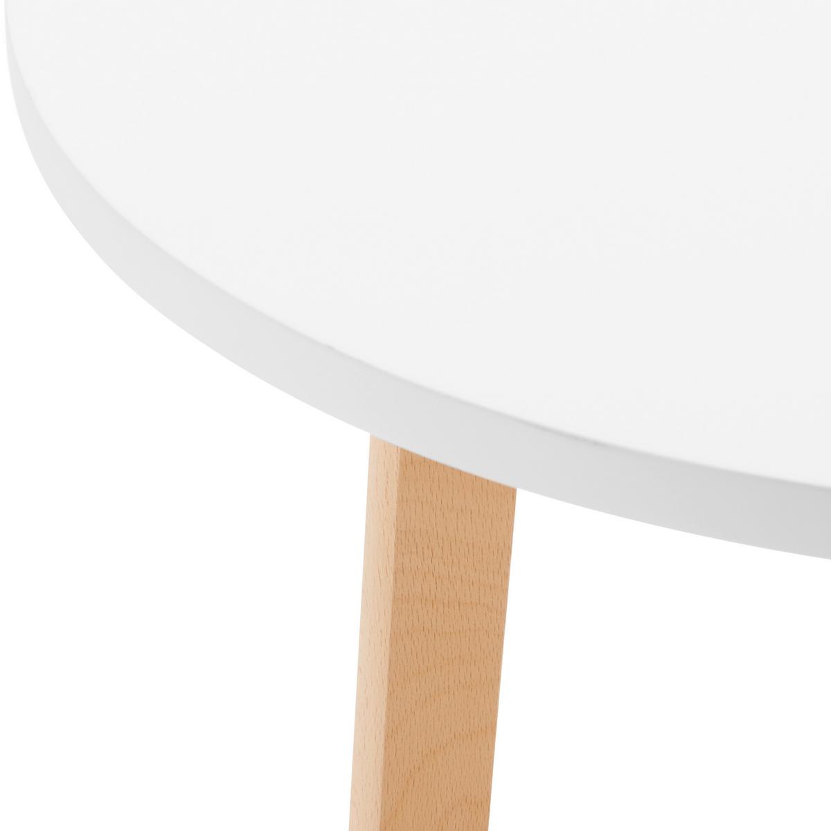 Otroška Miza Tibby, Bela, Bukev, Premer 60cm - bela/barve bukve, Moderno, les (60/47cm) - Bessagi Kids