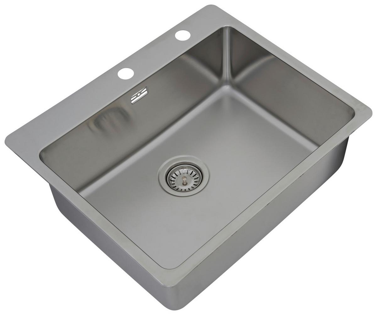 Einzelbecken Chicago ca. 60x23x50 cm Edelstahl - Edelstahlfarben, Trend, Metall (60/22,8/50cm) - Respekta