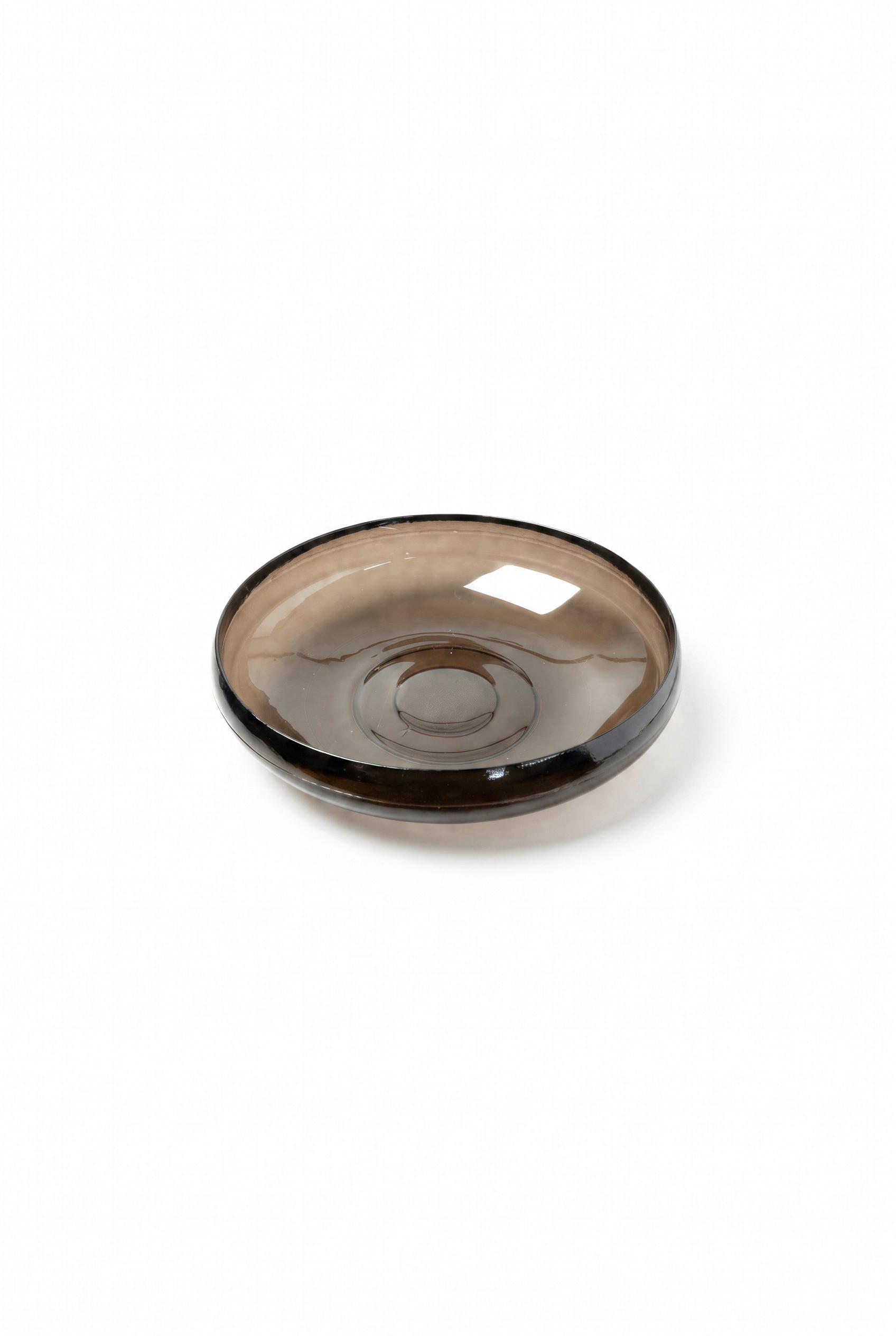 Dekoschale Nuru Bowl Dunkelbraun - Dunkelbraun, Basics, Glas (34,5/9,5cm) - FYNCH-HATTON