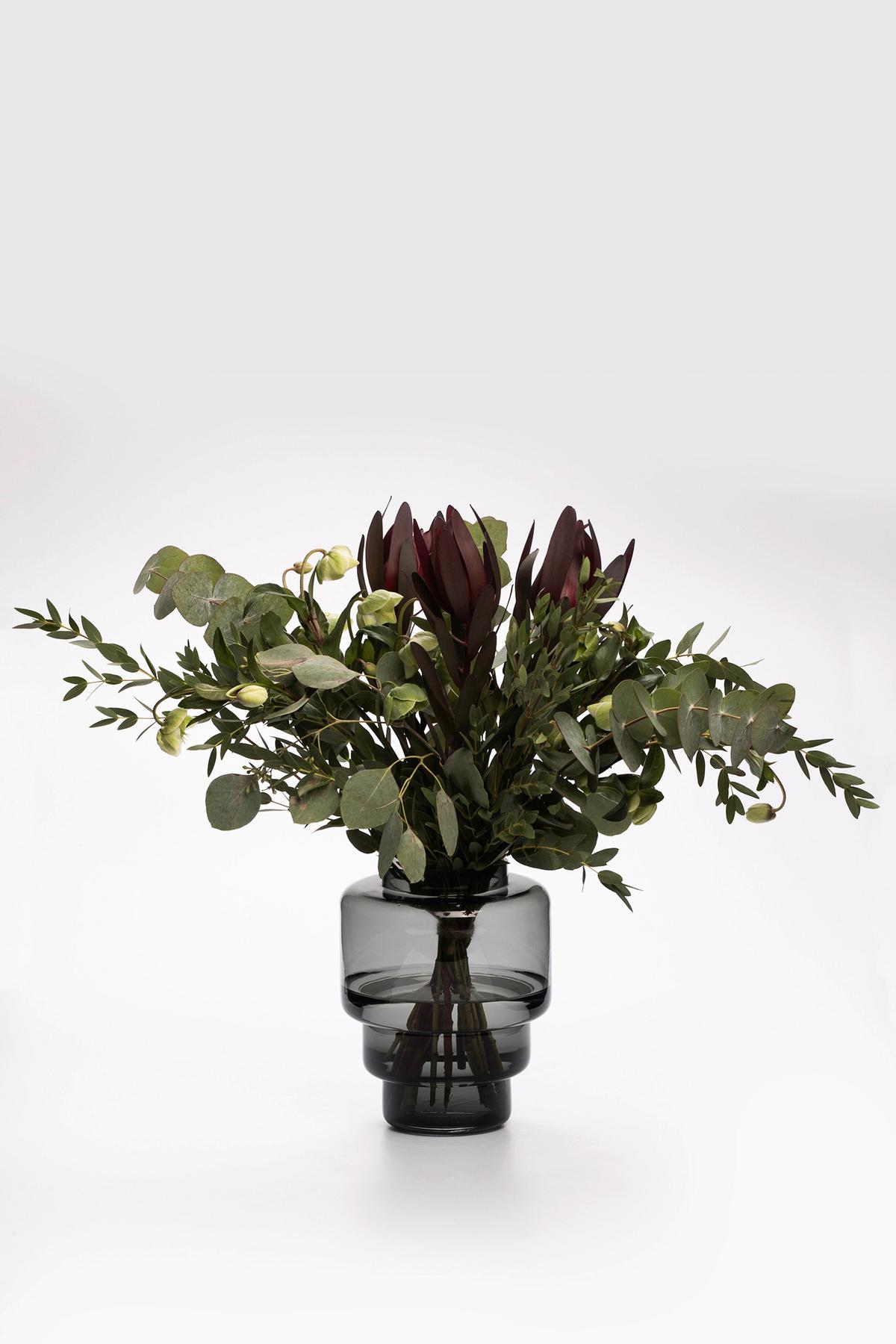 Vase Akka Grau - Grau, Trend, Glas (16/19,5cm) - Markslöjd