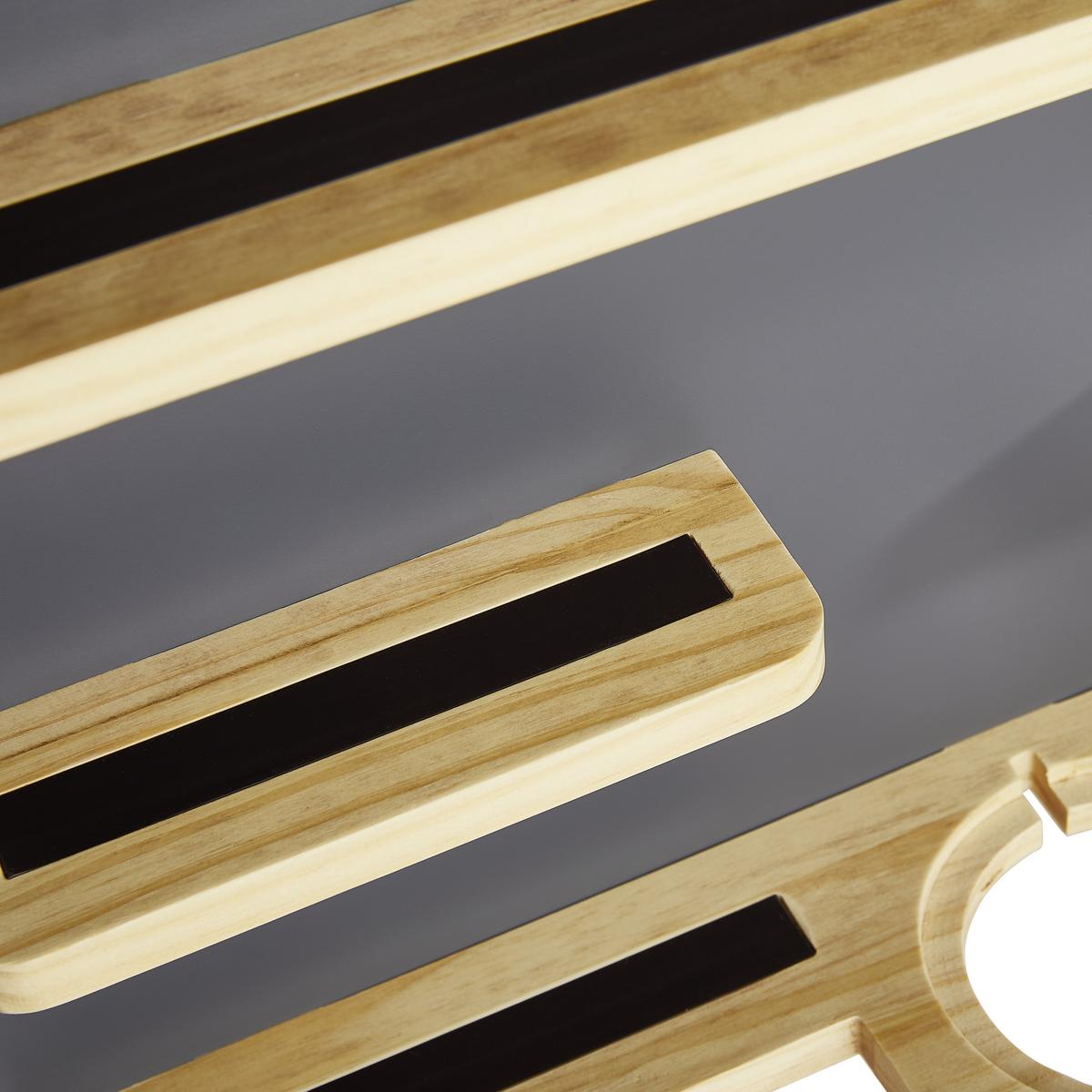 REGAŁ ŚCIENNY K012 - TREND - - kolor naturalny/szary, Trend, materiał drewnopochodny/drewno (50/60/15cm) - Ben'n'jen