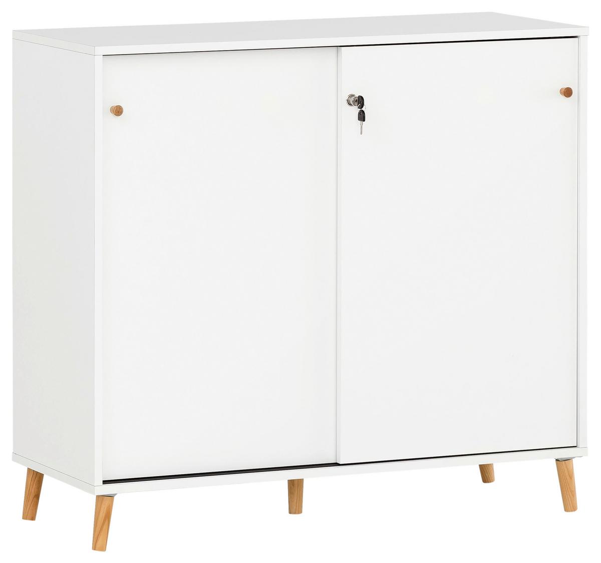 Aktenschrank 500 Weiß ca. 100,1x92,6x41cm - Weiß, MODERN, Holzwerkstoff (100,1/92,6/41cm) - MID.YOU