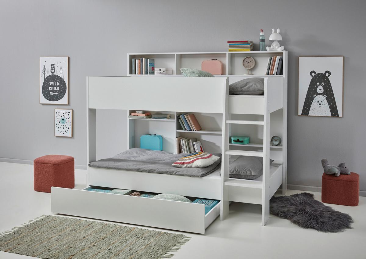 Krevet Na Kat Sely - bijela, Konvencionalno, drvni materijal (90/200cm) - Based