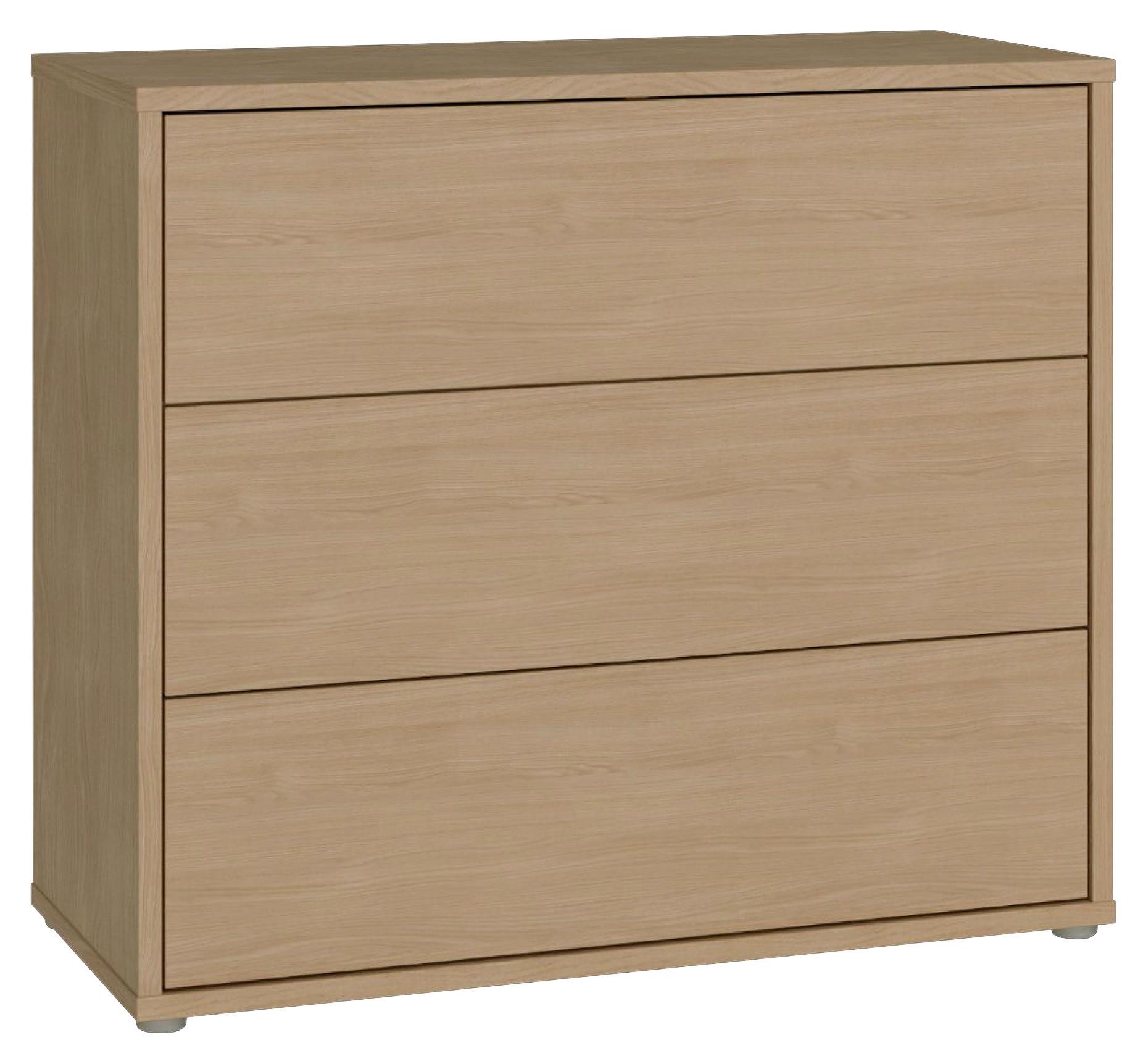 Komoda Alice, Barva Hrasta - srebrne barve/barve hrasta, Trend, umetna masa/leseni material (95/83/42cm) - Carryhome