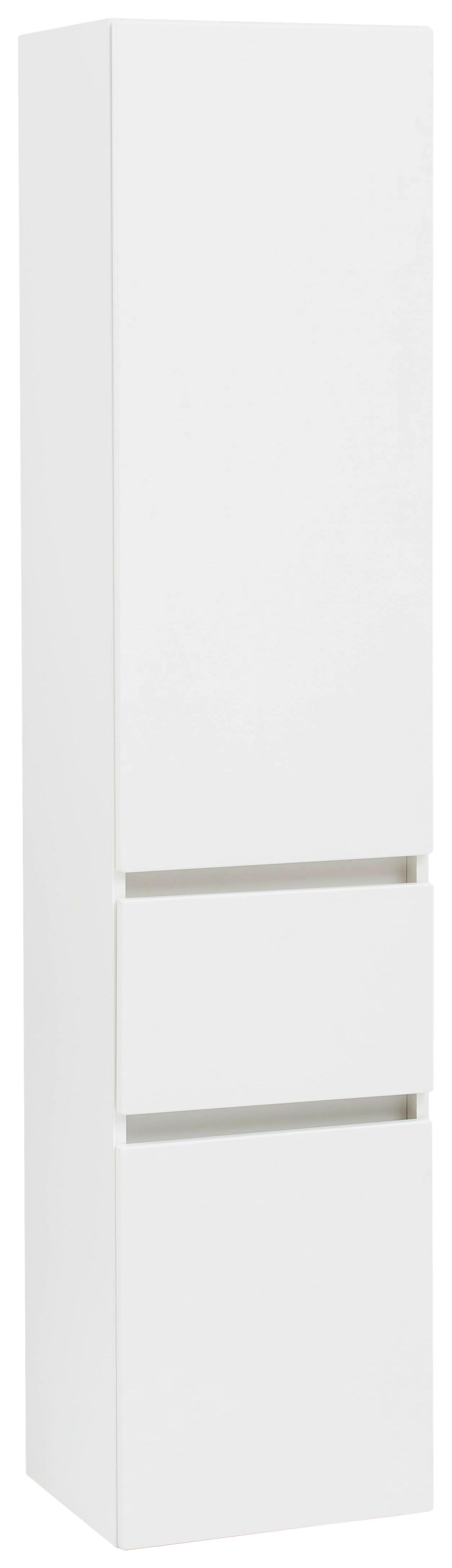 Hochschrank Kopenhagen B: 40 cm Weiß - Silberfarben/Weiß, KONVENTIONELL, Holzwerkstoff/Kunststoff (40/180/35cm) - Held