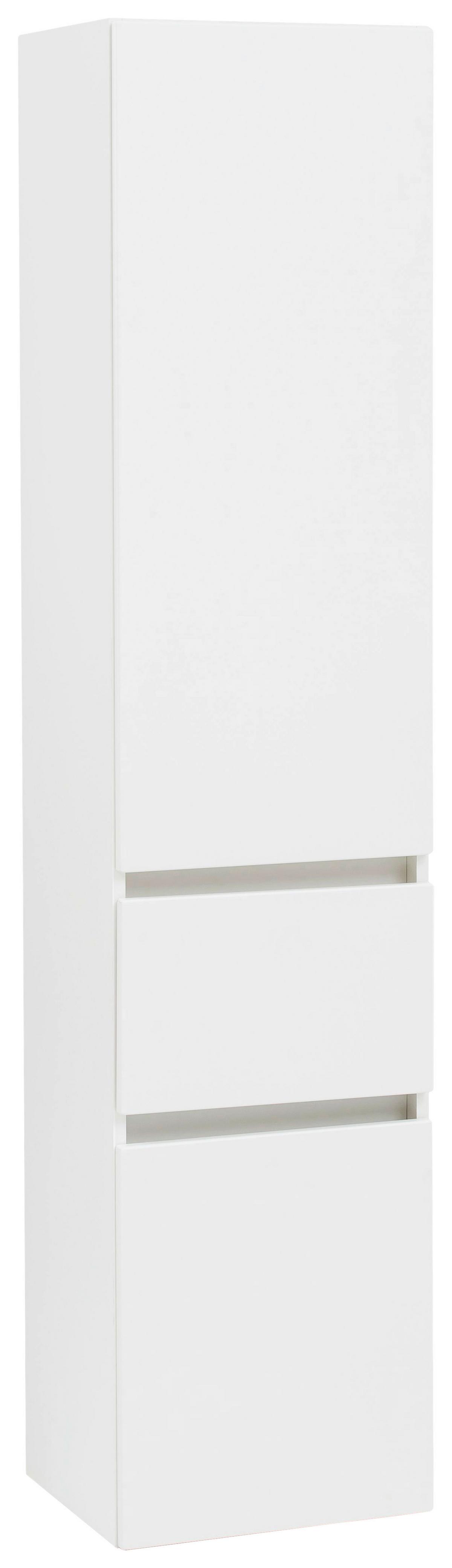 Hochschrank Kopenhagen B: 40 cm Weiß - Silberfarben/Weiß, KONVENTIONELL, Holzwerkstoff/Kunststoff (40/180/35cm) - Held