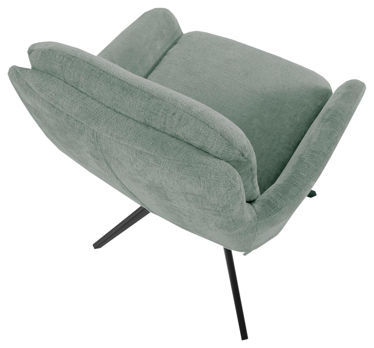 KRZESŁO Z PODŁOKIETNIKAMI OLMO - czarny/jadeitowa zieleń, Design, metal/tkanina (60/89/69cm) - Landscape