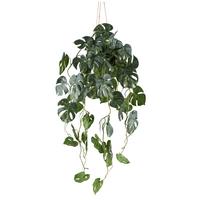 Kunstpflanze Splitphilodendron II Grün/Weiß - Schwarz/Weiß, KONVENTIONELL, Kunststoff (80cm) - Mömax