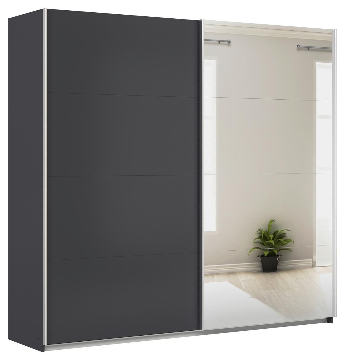 DULAP USI CULISANTE FELDKIRCH - argintiu/antracit, Modern, material pe bază de lemn (225/210/62cm)