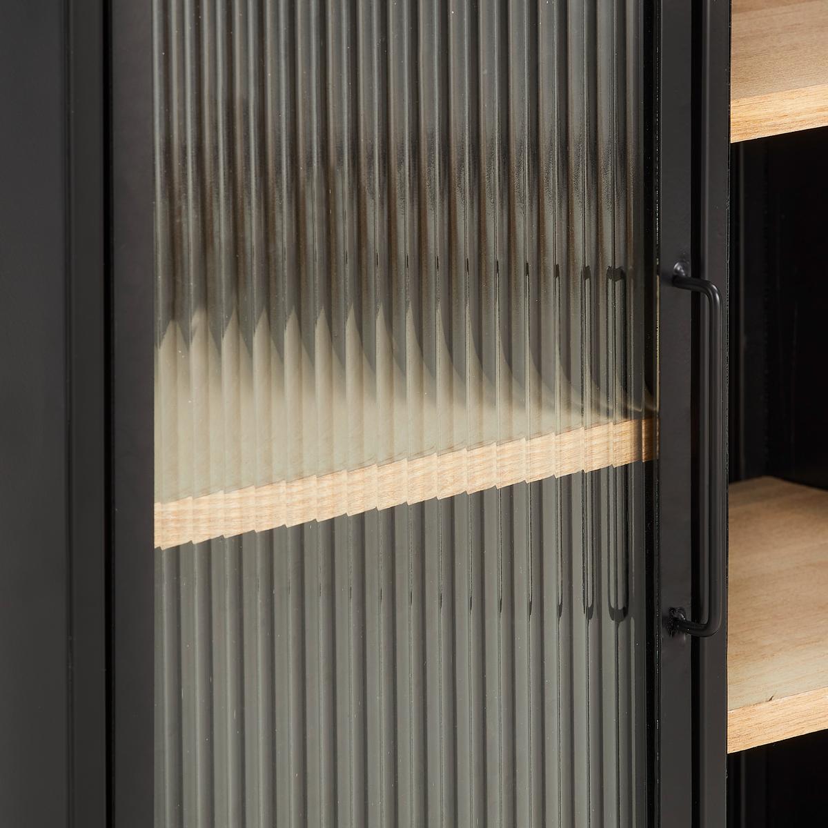 WITRYNA WISZĄCA MAJA - kolor naturalny/czarny, Trend, materiał drewnopochodny/metal (45/55,5/24cm) - Landscape