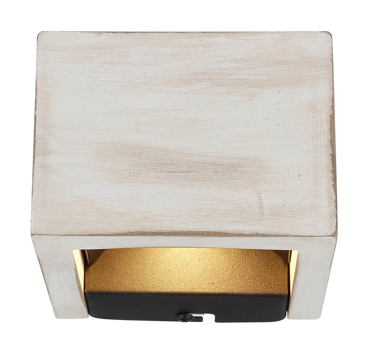 LED-Wandleuchte Alina Schwarz/Weiß max. 8 Watt - Schwarz/Weiß, Design, Holzwerkstoff/Metall (13.2/11.3/9.8cm) - Globo