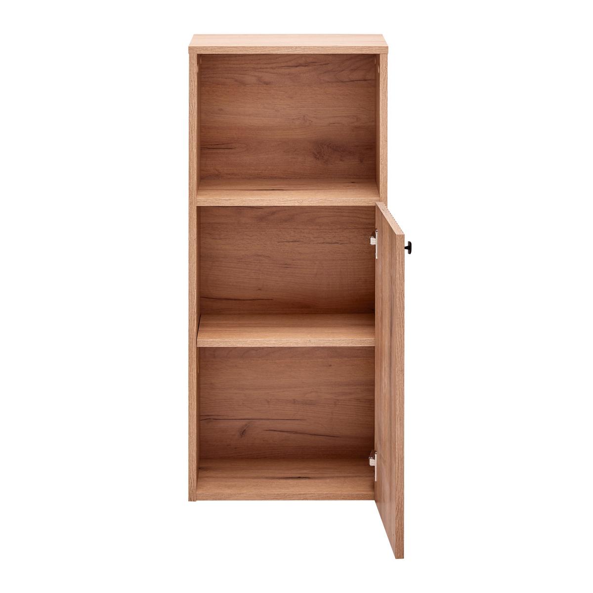 Srednje Visoka Omara Purebliss, Barva Hrasta - črna/barve hrasta, Moderno, kovina/leseni material (40/95/31cm) - Mömax