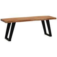 Gaderobenbank ca. 120x40x45,5cm Akazie Echtholz - Hellbraun/Schwarz, Design, Holz/Metall (120/40/45,5cm) - MID.YOU