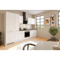 Küchenblock Marseille mit Geräten ca. 310 cm Weiß - Chromfarben/Anthrazit, Design, Holzwerkstoff/Metall (310cm) - P & B