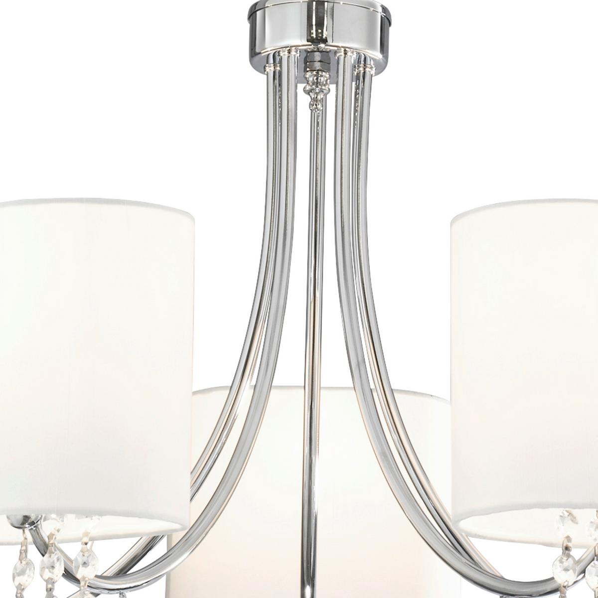 Csillár 1055-5cc Nina - krómszínű/fehér, Design, üveg/textil (64/106cm)