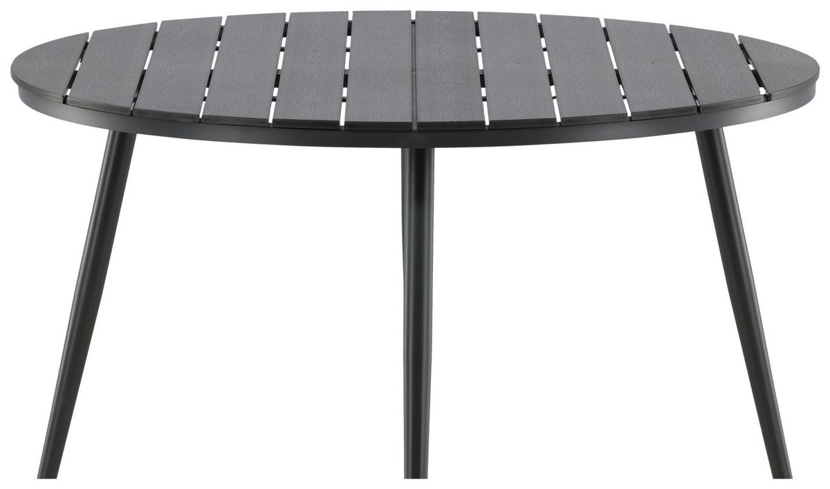 Gartentisch Break ca. 120x74 cm Schwarz - Schwarz, KONVENTIONELL, Kunststoff/Metall (120/74cm) - Gardenson