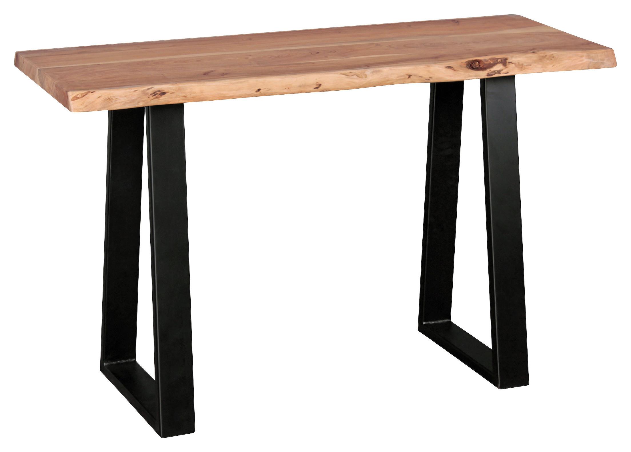 Konsolentisch "Gaya" ca. 120x45 cm, aus Akazie - Schwarz/Akaziefarben, Design, Holz/Metall (120/45/75cm) - MID.YOU