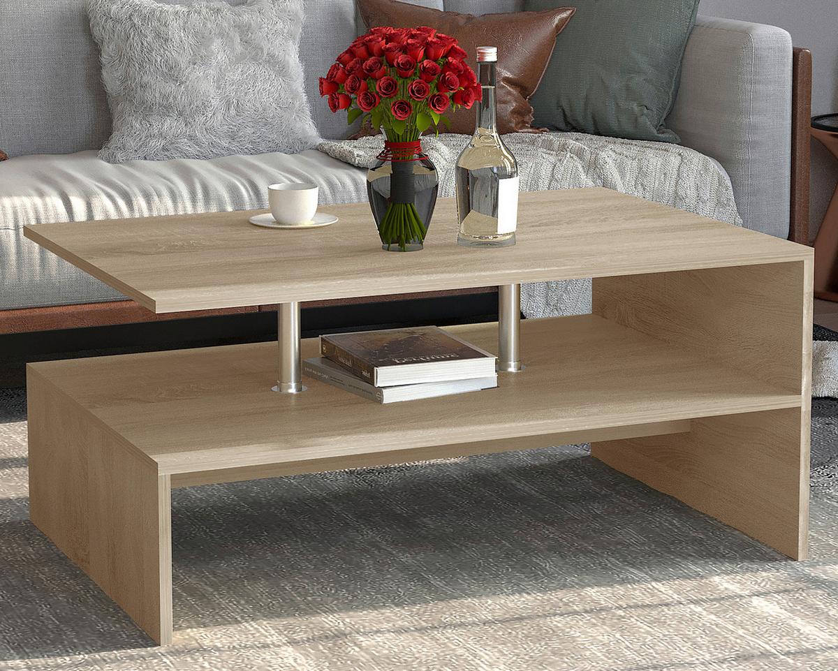 COUCHTISCH MALISO L - Sonoma Eiche, Design, Holzwerkstoff (90/60/42cm) - MID.YOU