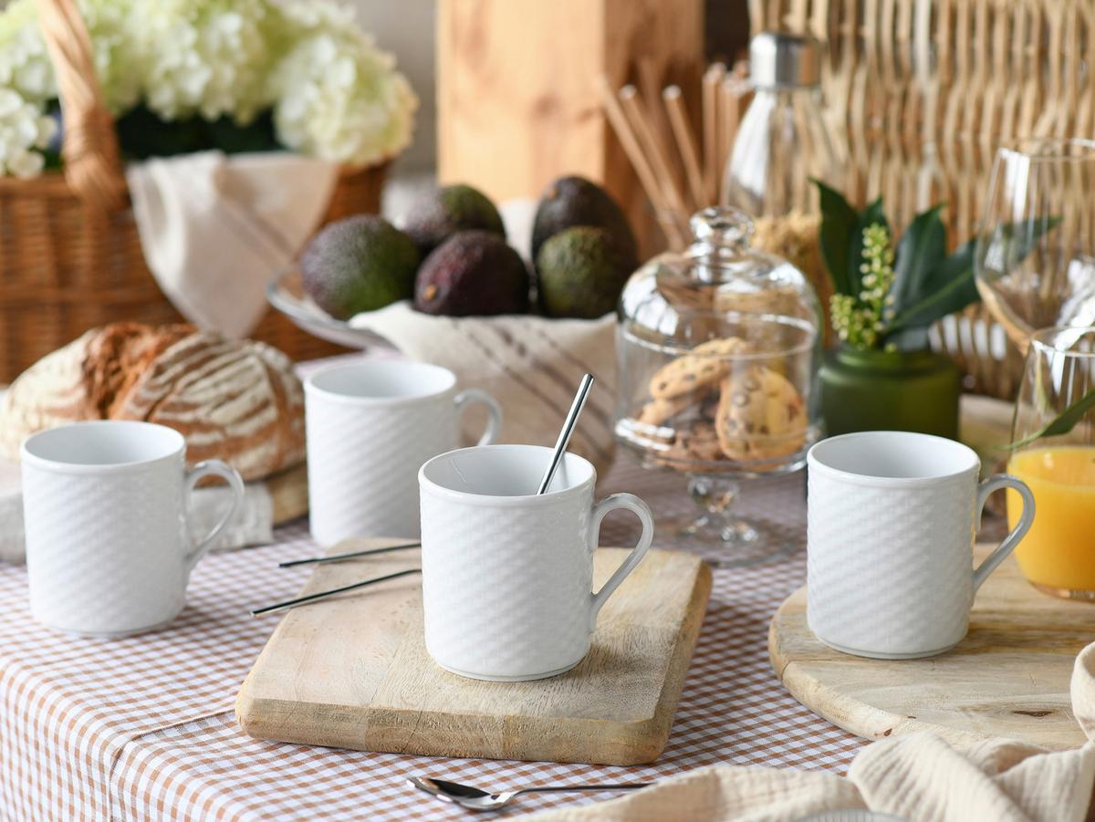 Set Skodelic Polo, 6-Delni - bela, Basics, keramika (250ml) - Creatable
