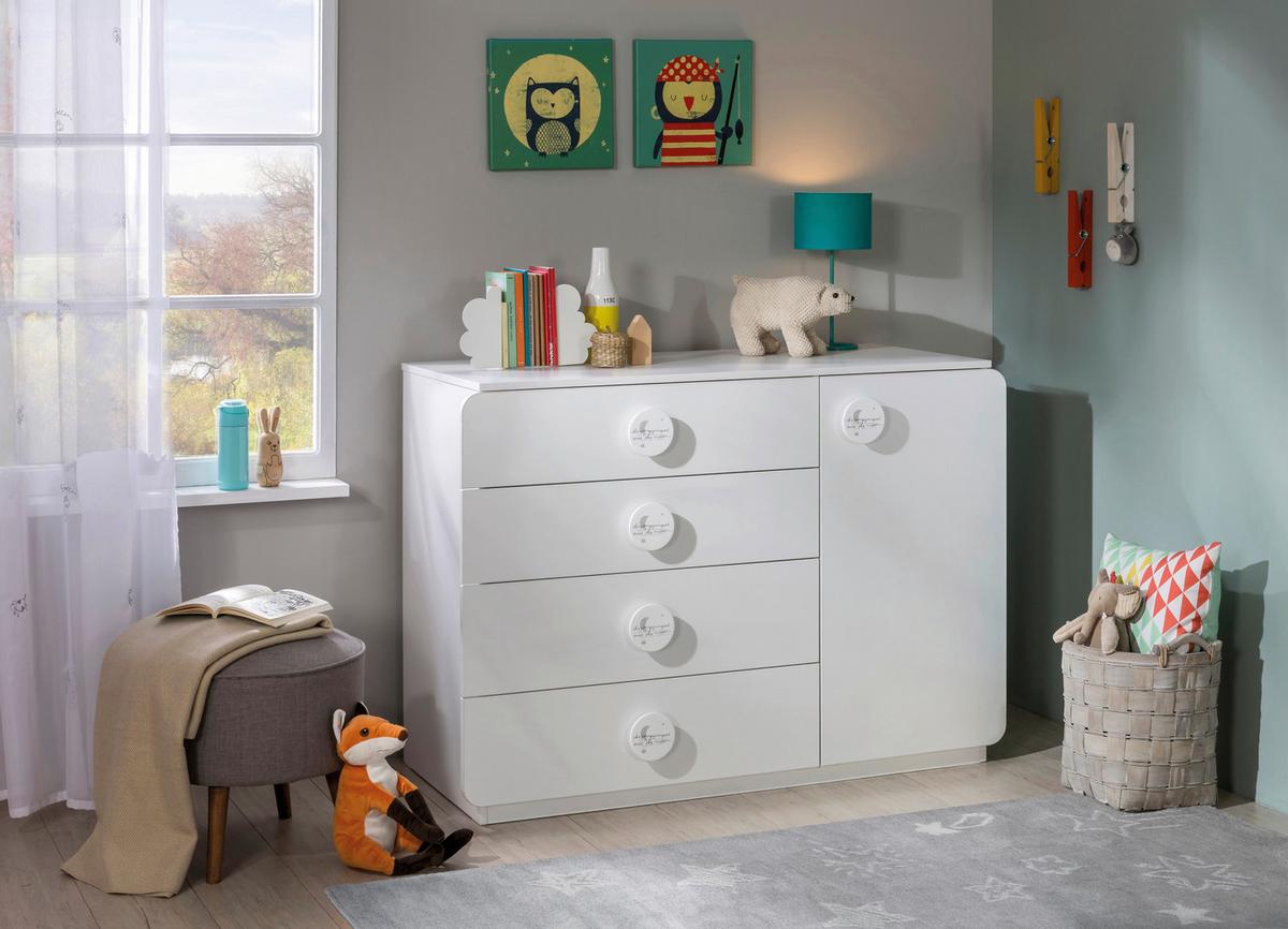Pelenkázó Komód Baby Cotton - fehér, Lifestyle, műanyag/faalapú anyag (125/89/56cm)