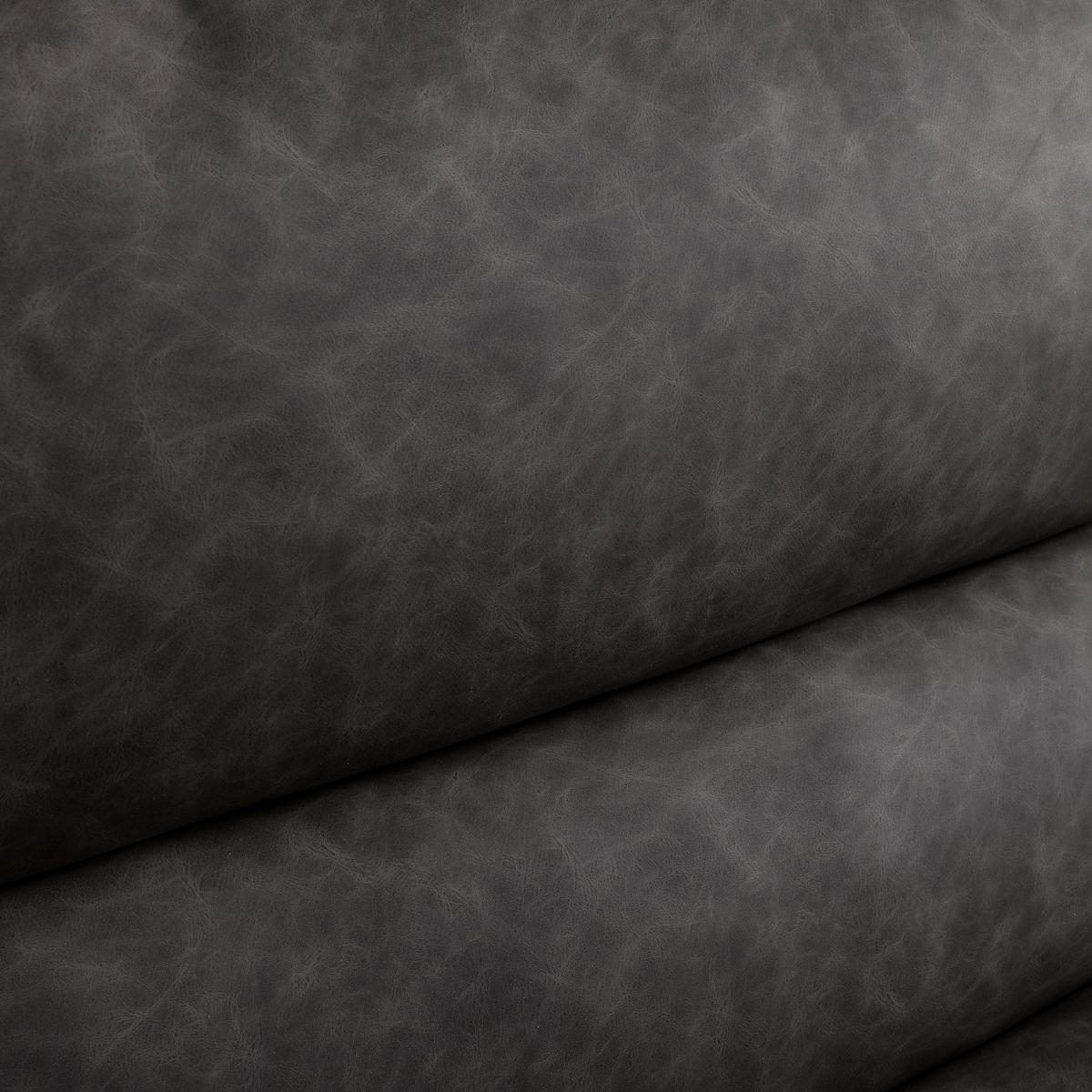Schlafsofa Lia Dunkelgrau Lederlook - Chromfarben/Dunkelgrau, MODERN, Holz/Textil (171/112/53cm) - Bessagi Home