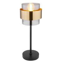 Tischleuchte Milley in Schwarz/Messing max. 60 Watt - Messingfarben/Schwarz, MODERN, Glas/Metall (18/47cm)