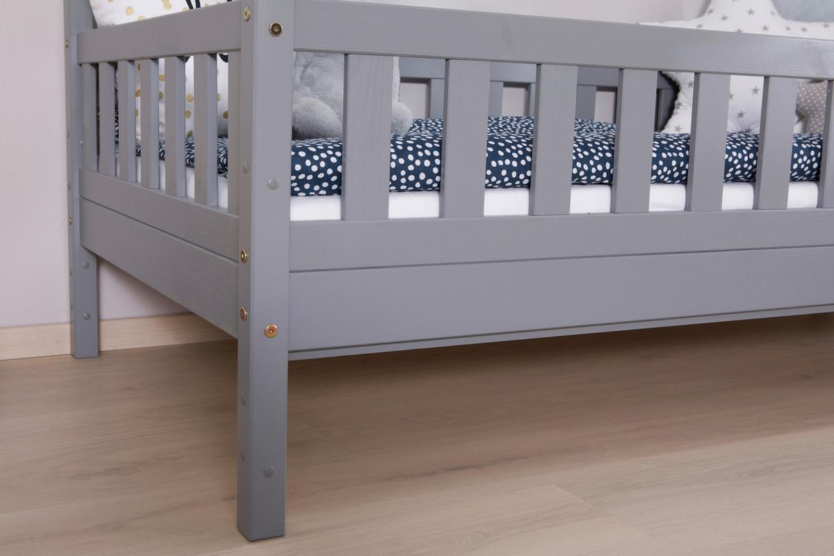 Hausbett Lou ca. 120x200 cm Holz Hellgrau - Hellgrau/Naturfarben, MODERN, Holz (120/200cm) - MID.YOU