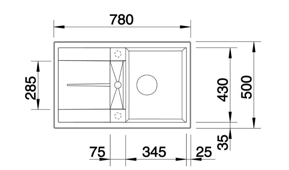 ZLEWOZMYWAK BLANCO METRA 45 S - Romantik / Landhaus (78/50/19cm) - Blanco