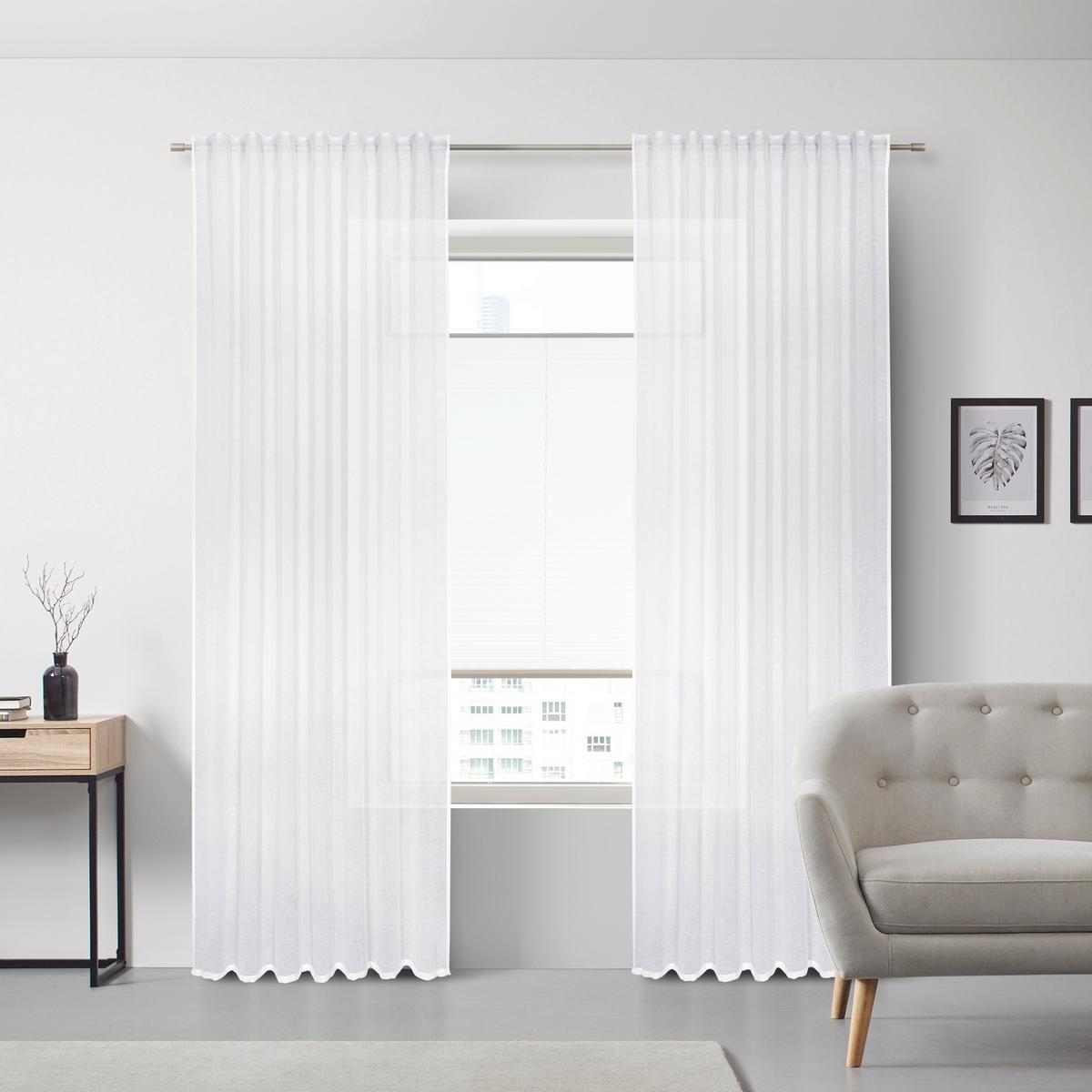 Perdea prefabricată Sigrid - alb, Romantik / Landhaus, textil (140/245cm) - Premium Living
