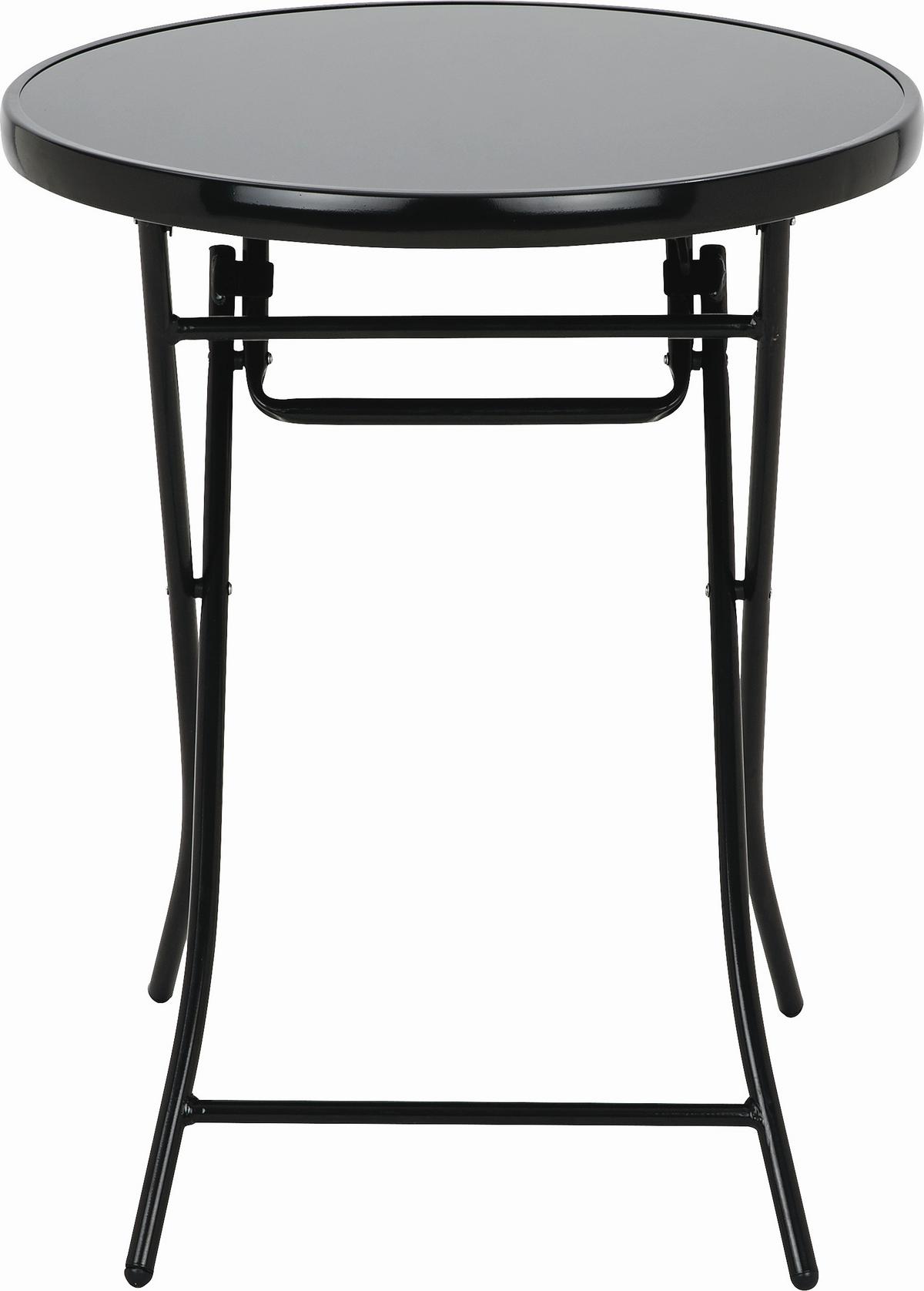 Gartentisch Sam Anthrazit Metall/Glas Ø ca. 60cm - Anthrazit, Glas/Kunststoff (60/70cm) - Mömax