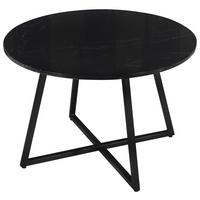 Măsuță de cafea MONTEVIDEO - negru, Modern, metal/piatră (65/44cm) - Modern Living