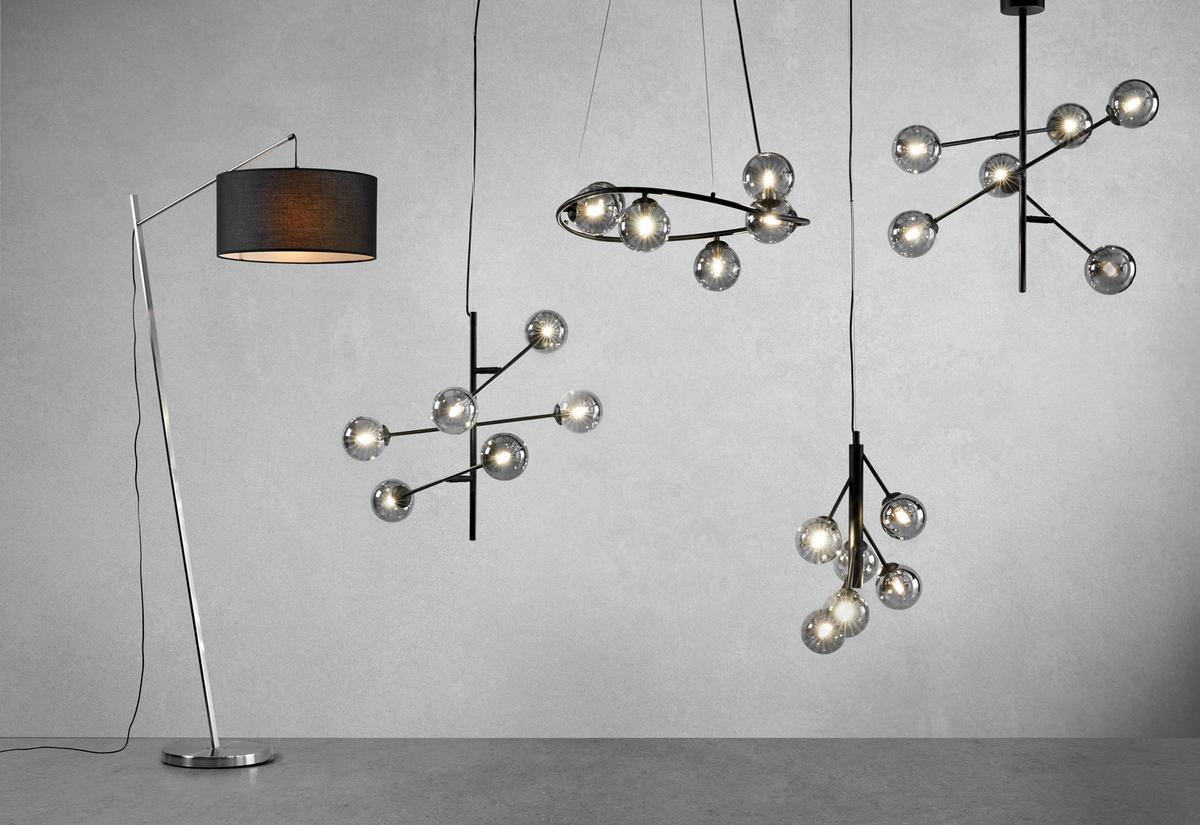 LAMPA SUFITOWA NERON - szary, Modern, metal/szkło (58/58/115cm) - Bessagi Home