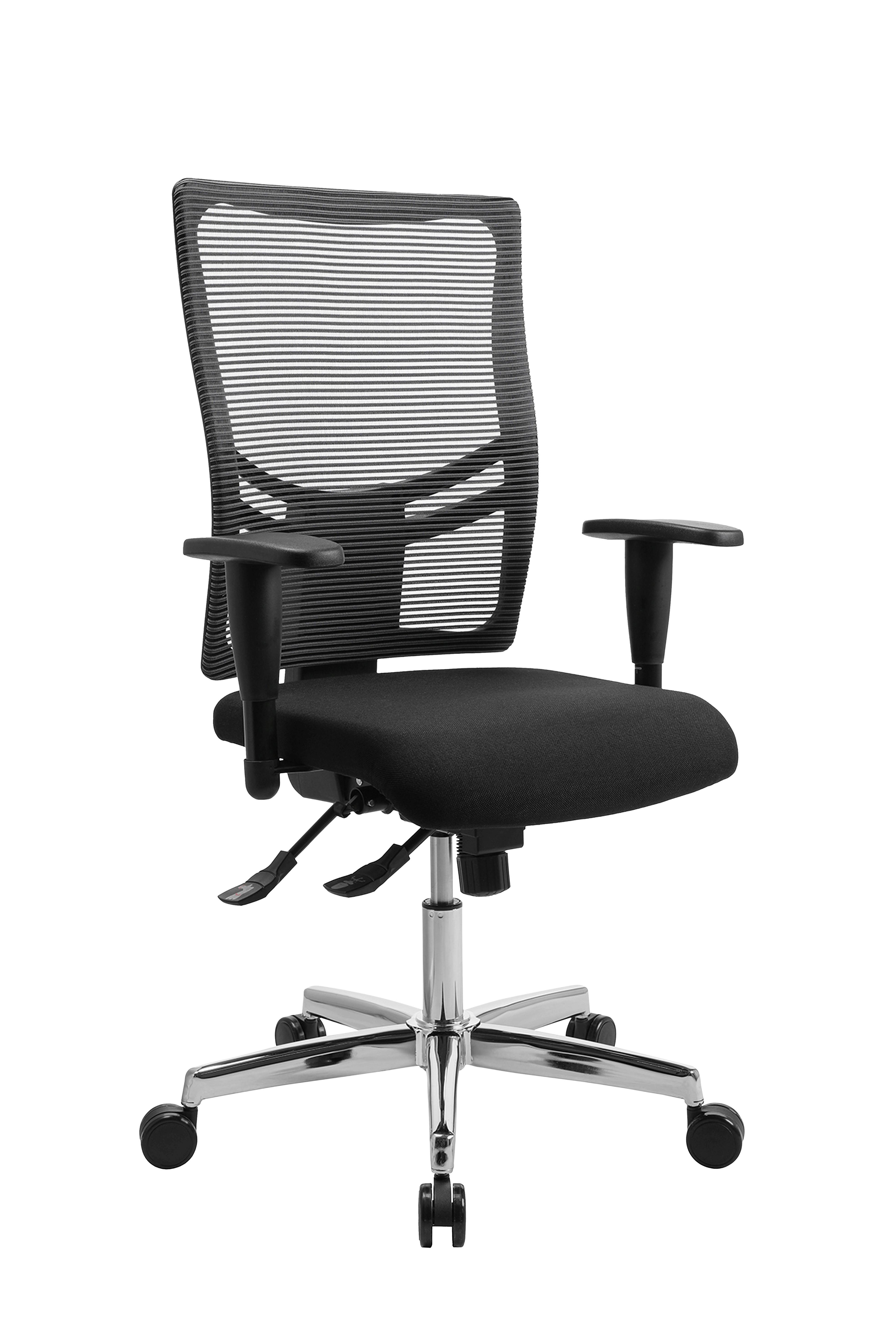 KRZESŁO OBROTOWE SITNESS PROFI G1 - czarny/kolor chromowy, Design, tworzywo sztuczne/metal (47,5/100-109/48,5cm) - Topstar