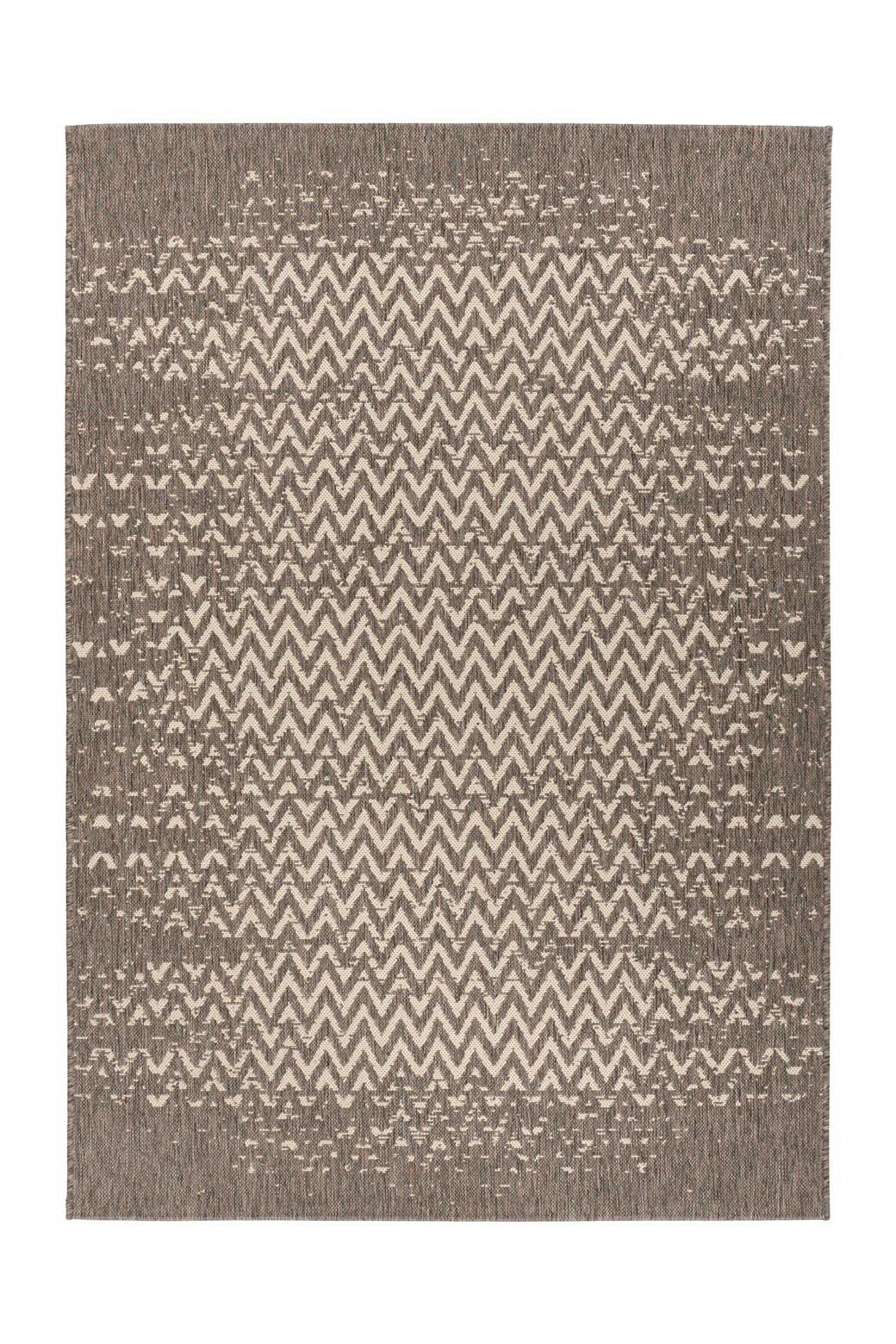 Flachwebeteppich Splash 600 Braun / Creme - Creme/Braun, Konventionell, Textil (80/150cm) - Kayoom