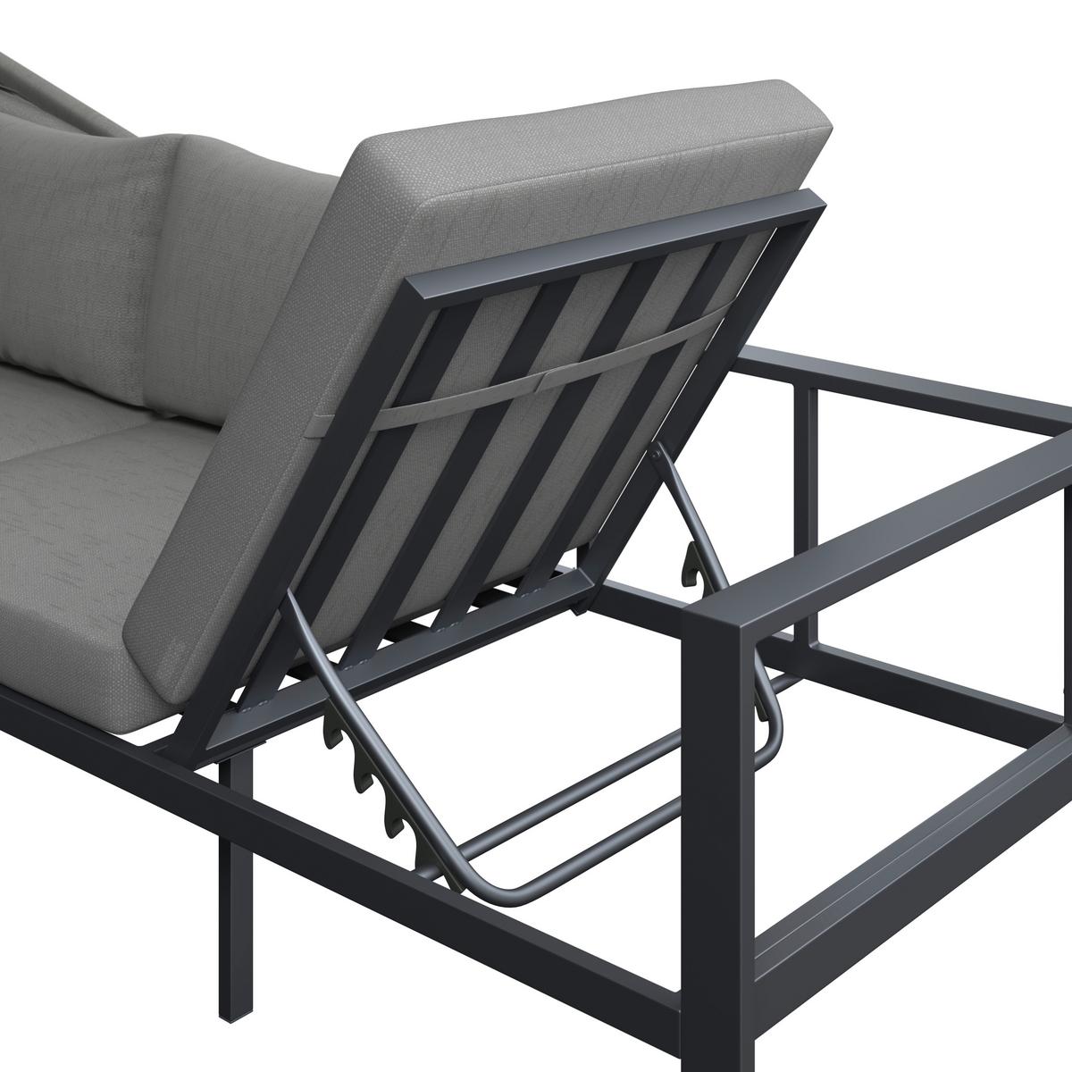 Loungegarnitur Bigi Grau/Beige - Beige/Anthrazit, Basics, Glas/Textil (120/68/65cm)