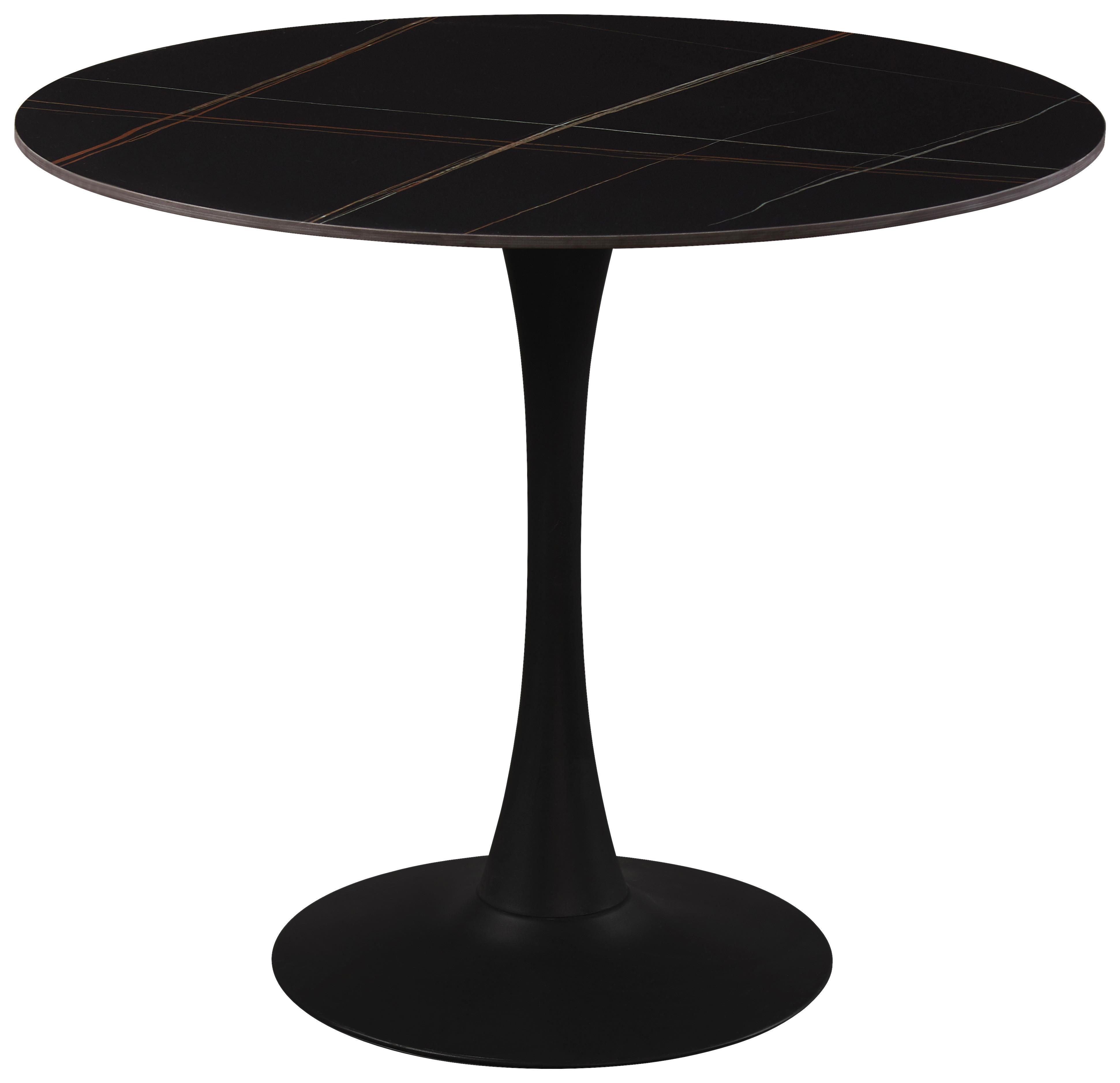 Esstisch Panther 2 Schwarz matt - Schwarz, Modern, Keramik/Metall (90/76cm) - Mömax