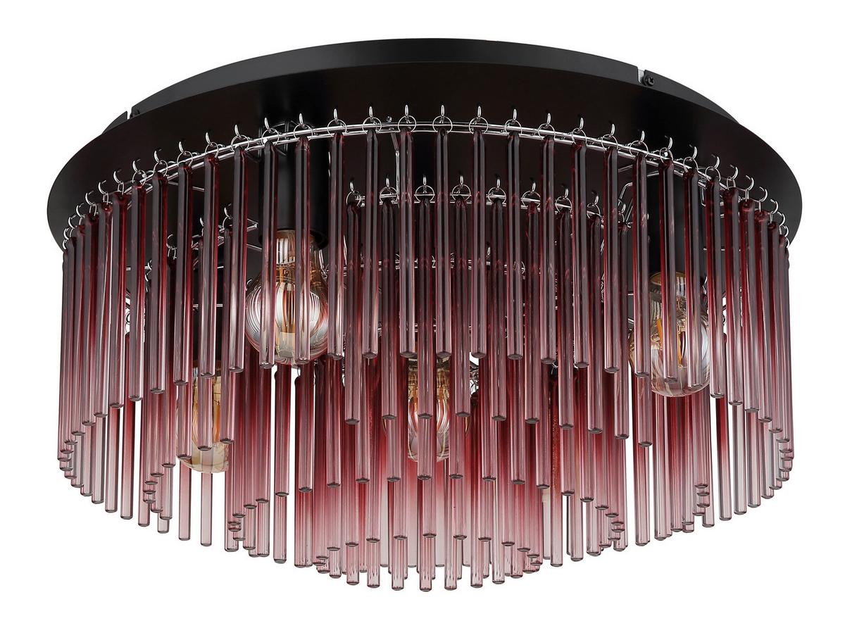 DECKENLEUCHTE 15698D1BR GORLEY - Klar/Chromfarben, Basics, Glas/Metall (50/25cm) - Globo