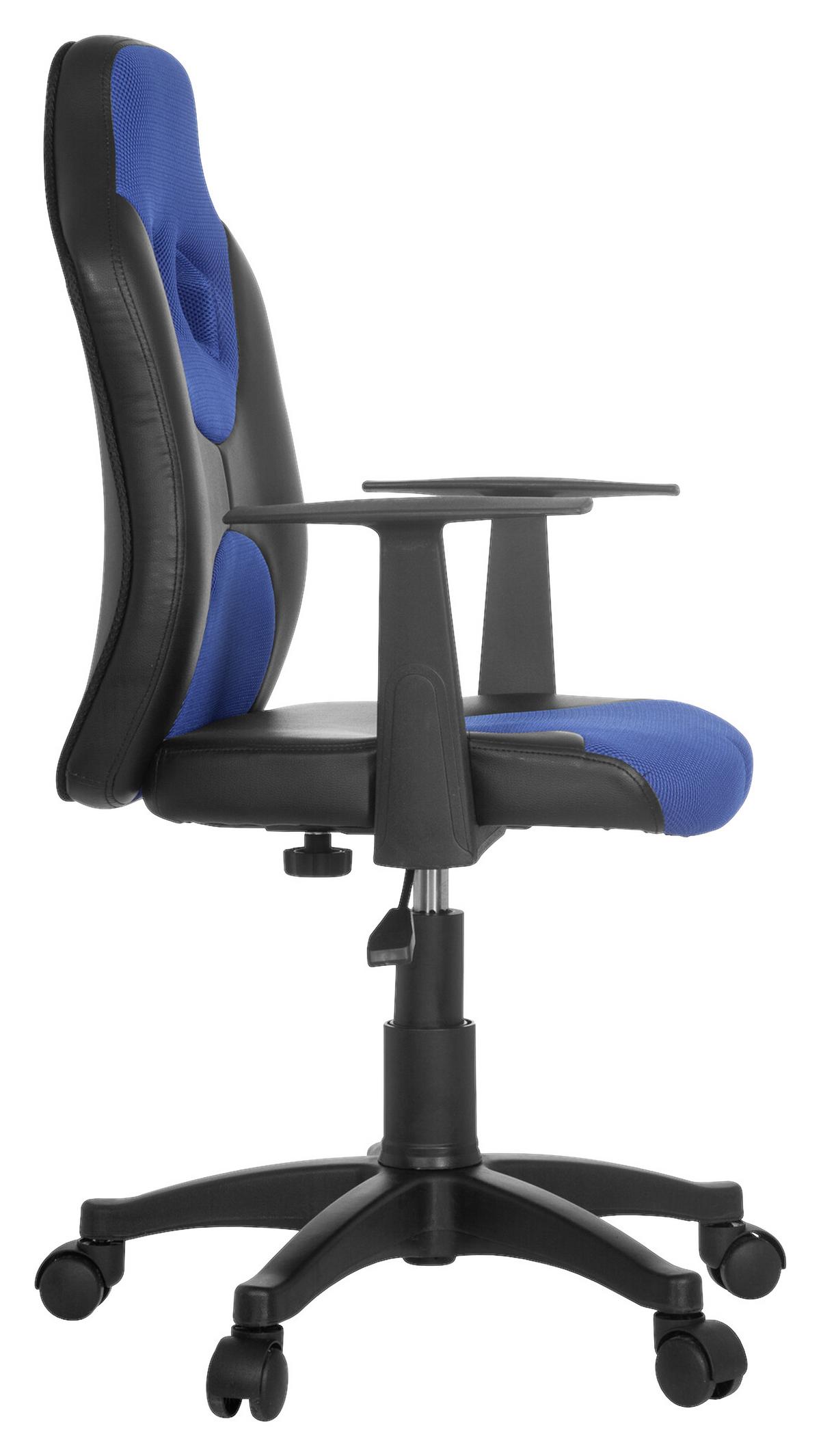 Mladinski Vrtljivi Stol Kid Racer Al, Črna, Modra - modra/črna, Basics, umetna masa (54/90-100/48cm) - MID.YOU