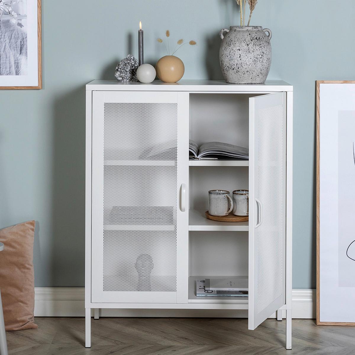 Sideboard Misha Beige ca. 80x101,5x40cm - Beige, Design, Metall (80/101,5/40cm) - Livetastic