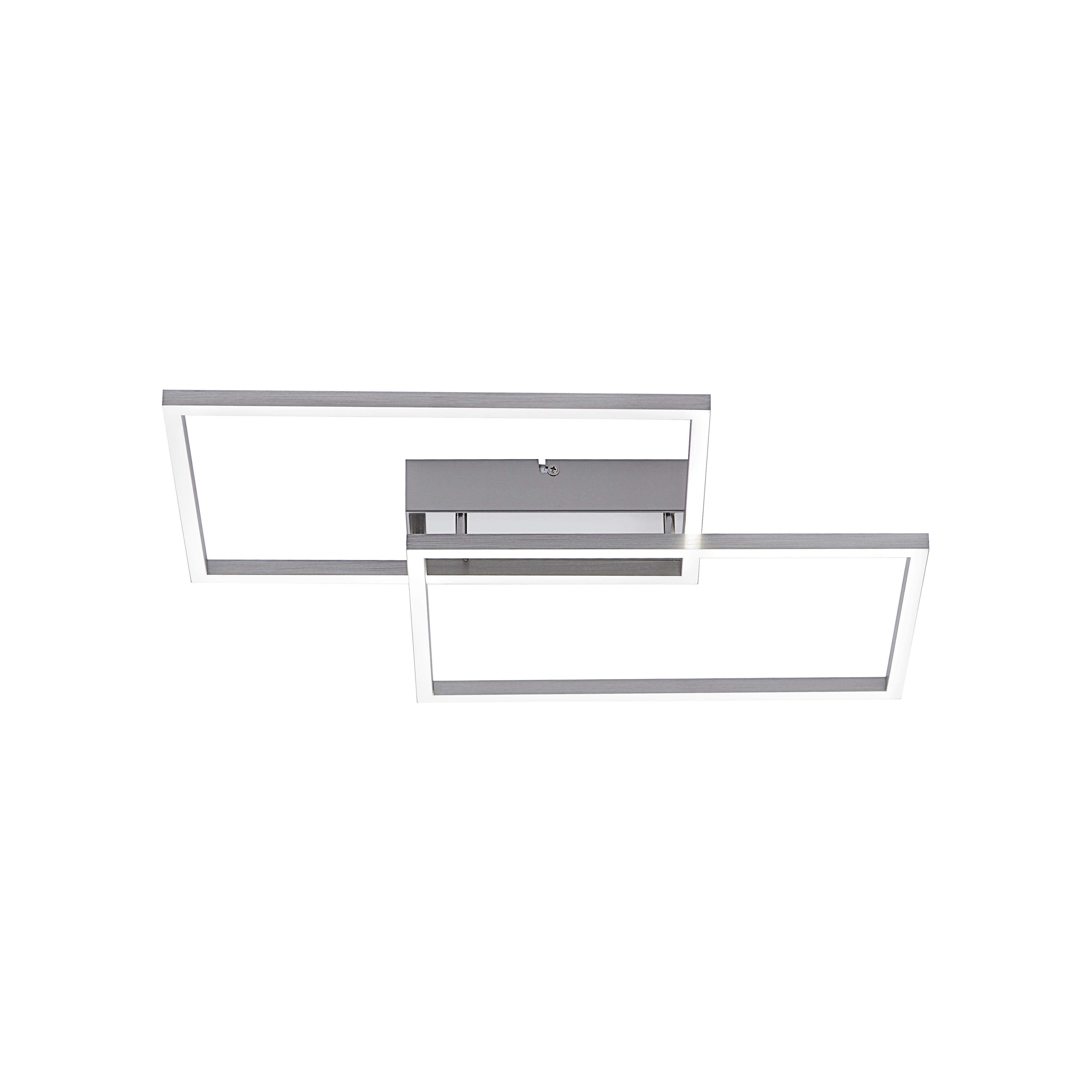 LED-Deckenleuchte Iven max. 35 Watt - Nickelfarben, Design, Kunststoff/Metall (50,4/42/7cm) - Just Light