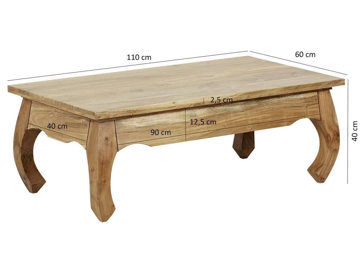 Klubska Miza Opium - barve akacije, Design, les (110/60/40cm) - MID.YOU