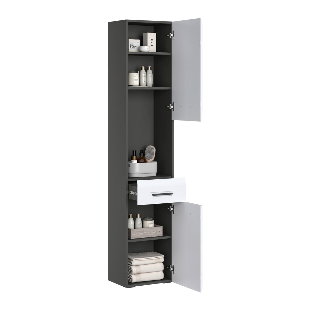 Visoki Element Pearl New - bijela/antracit, Konvencionalno, drvni materijal/plastika (40/188,5/29,6cm)
