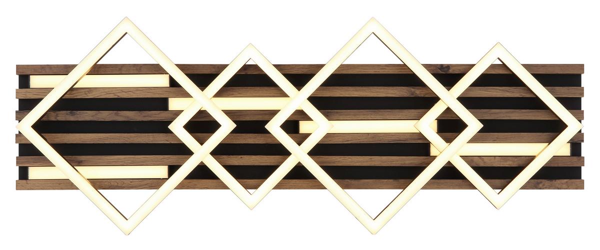 Led Stropna Svjetiljka Obrien - bijela/tamno smeđa, Natur, drvni materijal/metal (82/31/9,5cm) - Globo