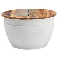 Klubska Miza Wohnling - bela/rjava, Moderno, kovina/les (60/60/36cm) - MID.YOU