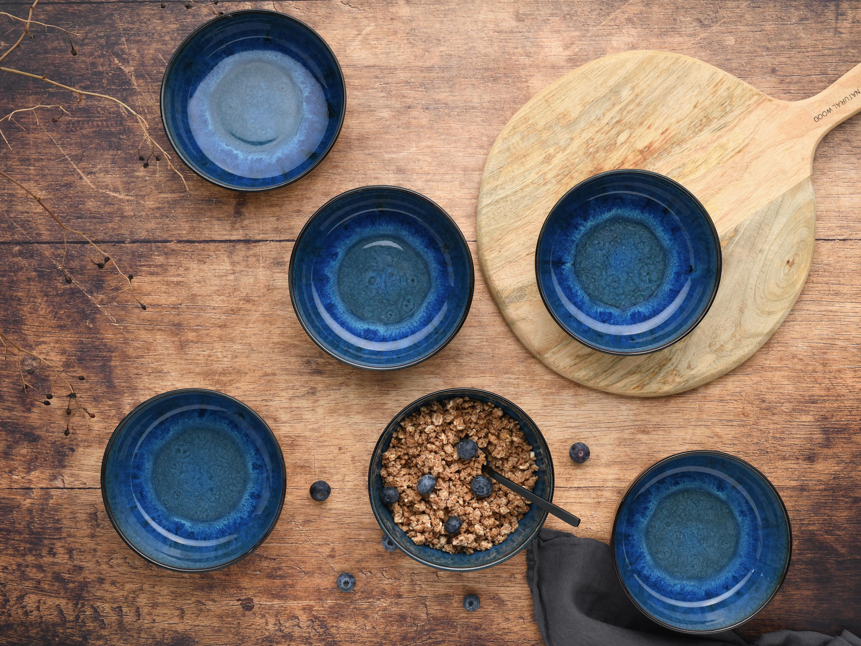 Set Skodelic Za Kosmiče Nordic Fjord Blue, 6-Delni - svetlo modra, Trend, keramika (15cm) - Creatable