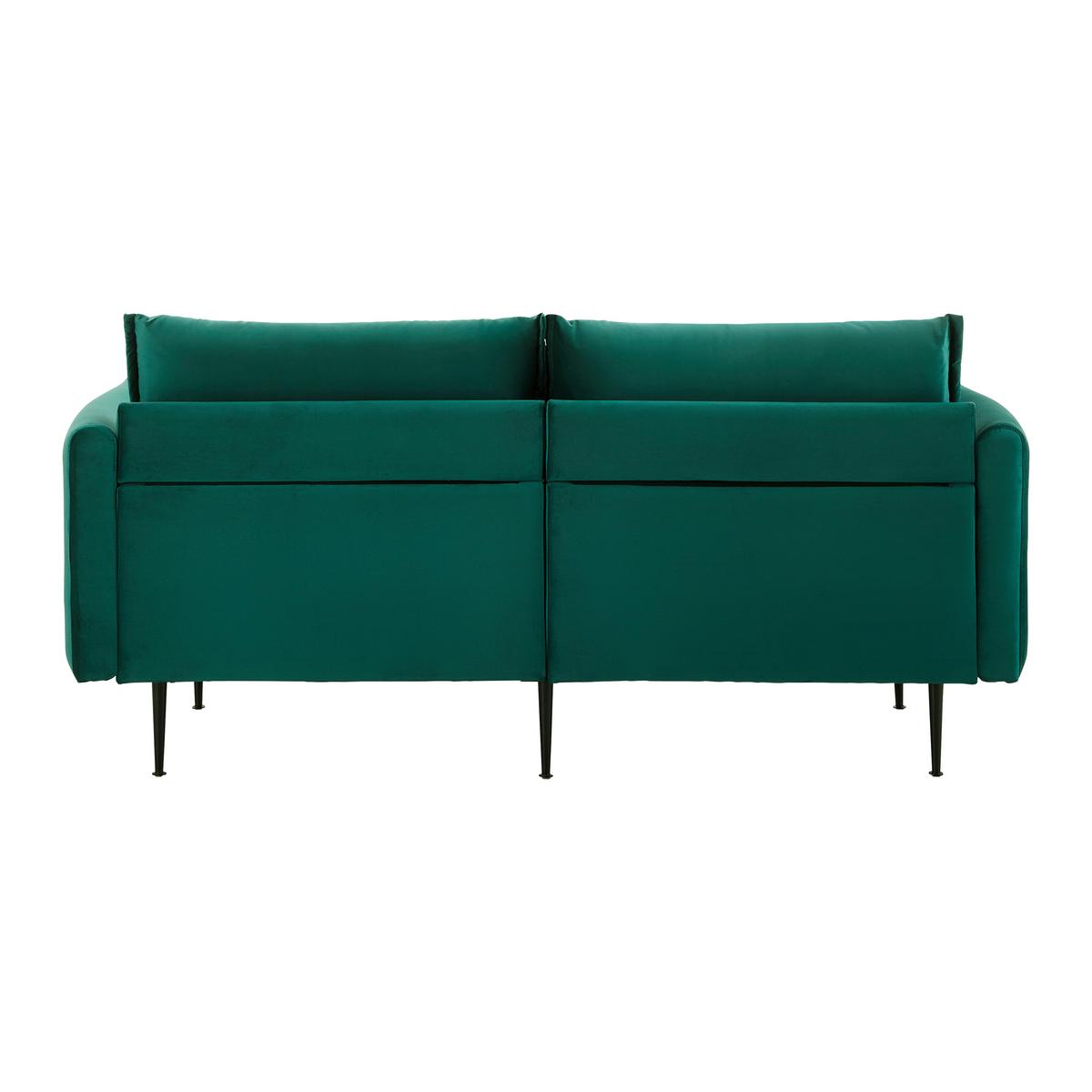 Sofa Yara Grün Samt - Schwarz/Grün, MODERN, Holz/Textil (194/77/92cm) - Bessagi Home