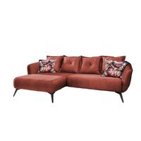 Wohnlandschaft Baggio Koralle Velours - Koralle/Multicolor, MODERN, Holz/Textil (162/277cm) - Livetastic