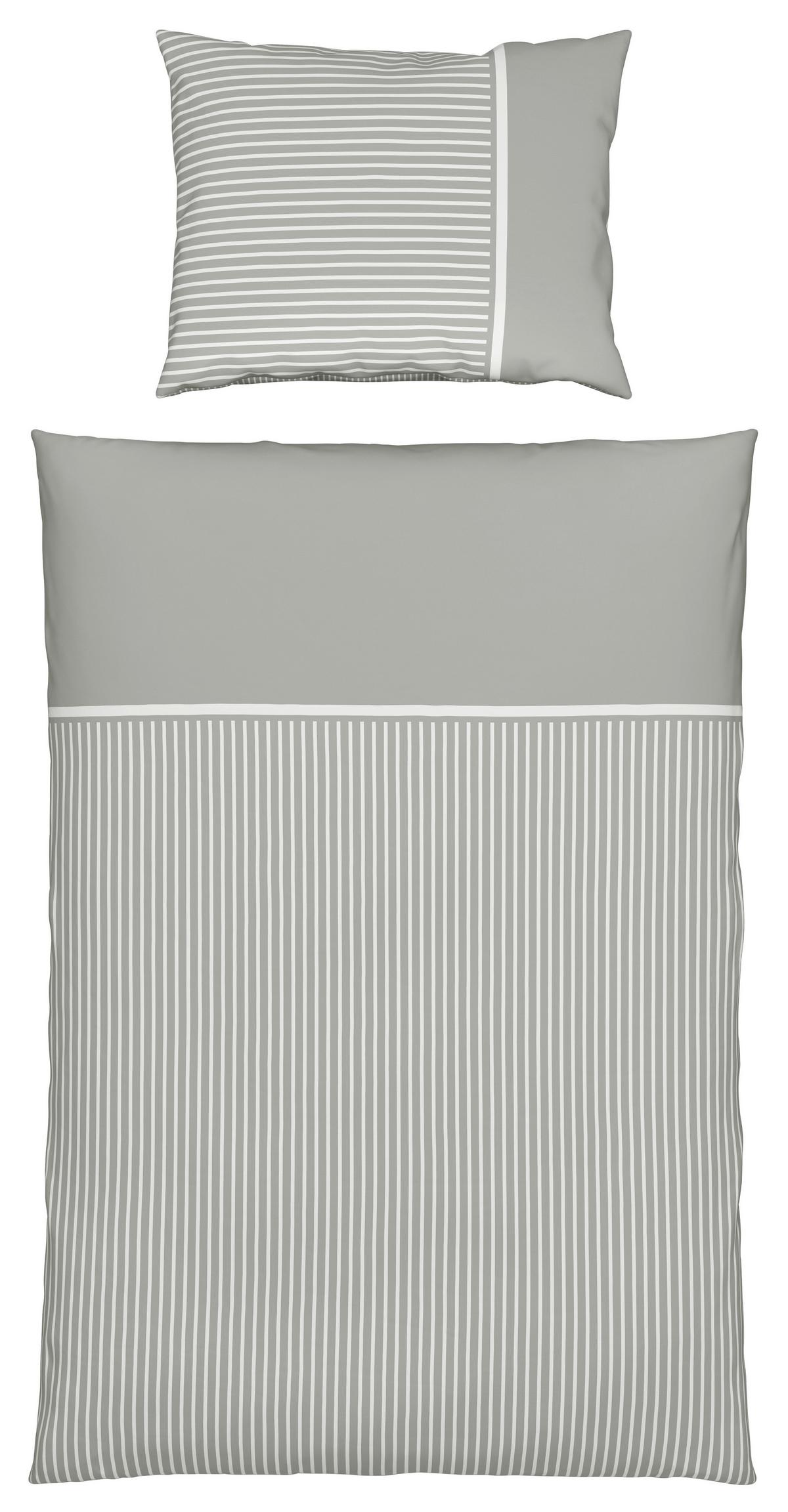 Bettwäsche Johannes Hellgrau ca. 140x200cm - Hellgrau, KONVENTIONELL, Textil (140/200cm) - Mömax