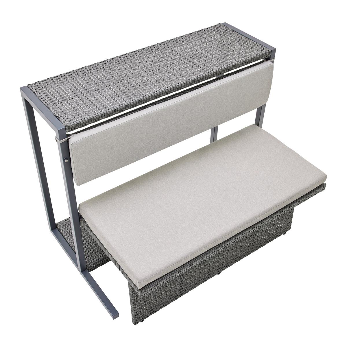 Balkonski Set Mario - siva/svijetlo siva, Moderno, tekstil/metal (110/86,5/80cm) - Bessagi Garden